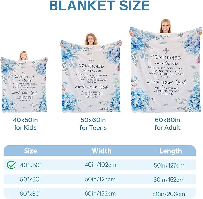 Confirmation Gifts, Confirmation Gift for Girls, Confirmation Gifts for Teenage Girl, Confirmation Decorations, Confirmation Gift for Teen Girls, Confirmation Blanket 40x50 in