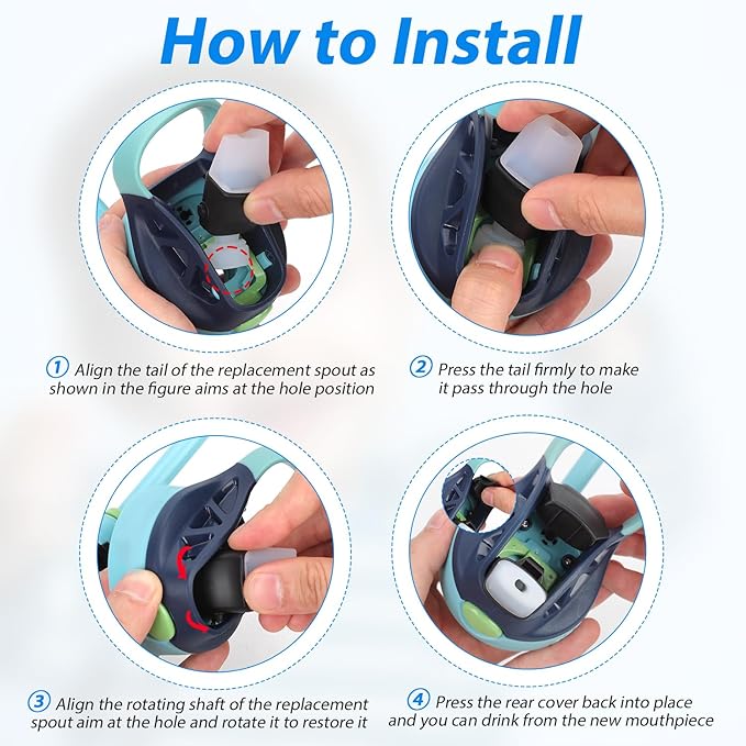 2pcs Replacement Spout for Contigo, BPA-Free Lids Replacement Parts with Allen Wrench Soft Silicone Mouthpiece Compatible with Aubrey Kids 14oz 20oz Newest Water Bottle