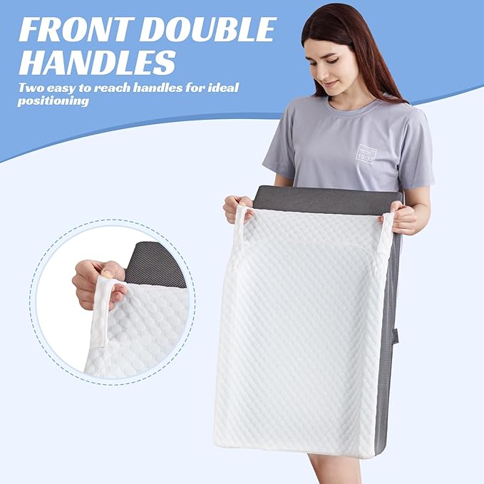 GOHOME Double Leg Support Elevation Pillow for Post-Hip Replacement, Back-Sleeping, Swelling Relief. Comfortable Foam Wedge, Essential After Surgery for a Restful Sleep