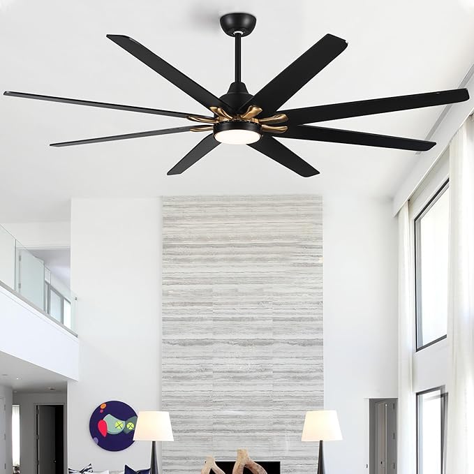 NicBex Ceiling Fan 72 Inch Indoor Modern Ceiling Fans with Integrated LED Light and Remote Control Wood Ceiling Fan with 8 Blades for Living Room, Bedroom, Antique Black