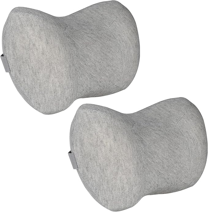 Car Neck Pillow, 2pcs Memory Foam Ergonomic Neck Pillow and Seat Headrest for Driving Fatigue Relief, Comfort and Support Your Neck