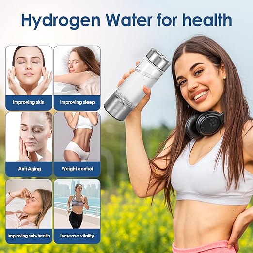 2-in-1 Hydrogen Water Bottle,420ml/1600ppb Hydrogen Water Bottle Generator with SPE PEM Technology,Quick Water Improvement in 3 Minutes,Perfect for Daily Use,Travel, and Gifts