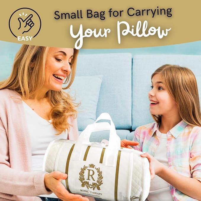Royal Therapy Travel Memory Foam Pillow, Neck Pillow Bamboo Adjustable Side Sleeper Pillow (Travel 18 x 12 x 5)