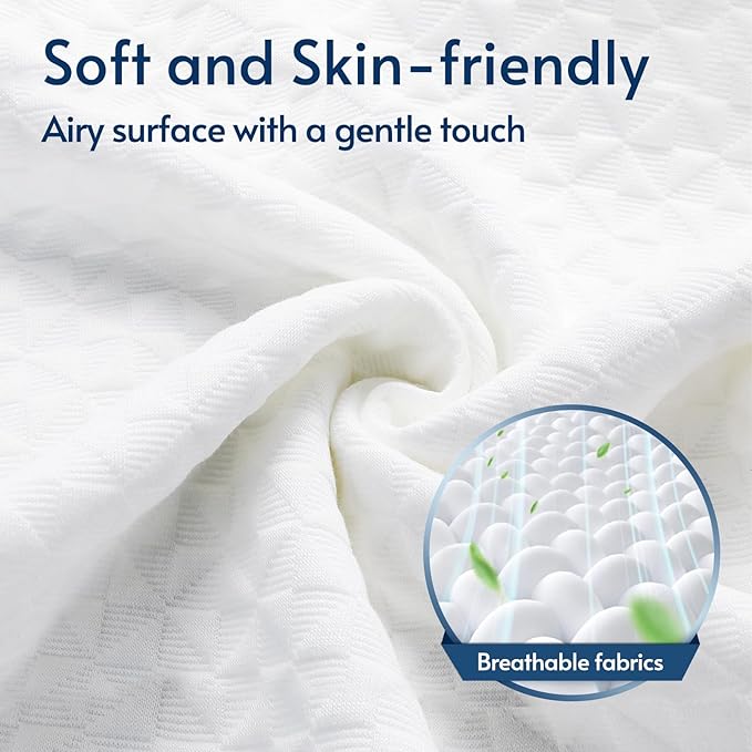 viewstar Memory Foam Pillows King Size Set of 2, Adjustable Firm Pillows for Side Back Stomach Sleepers, Shredded Gel Pillows for Sleeping 2 Pack with Washable Removable Cover 19"x 33"