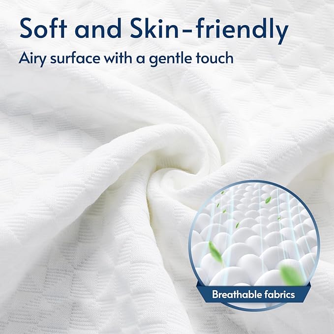 viewstar Memory Foam Pillows Queen Size Set of 2, Adjustable Firm Pillows for Side Back Stomach Sleepers, Shredded Gel Pillows for Sleeping 2 Pack with Washable Removable Cover 19"x 28"