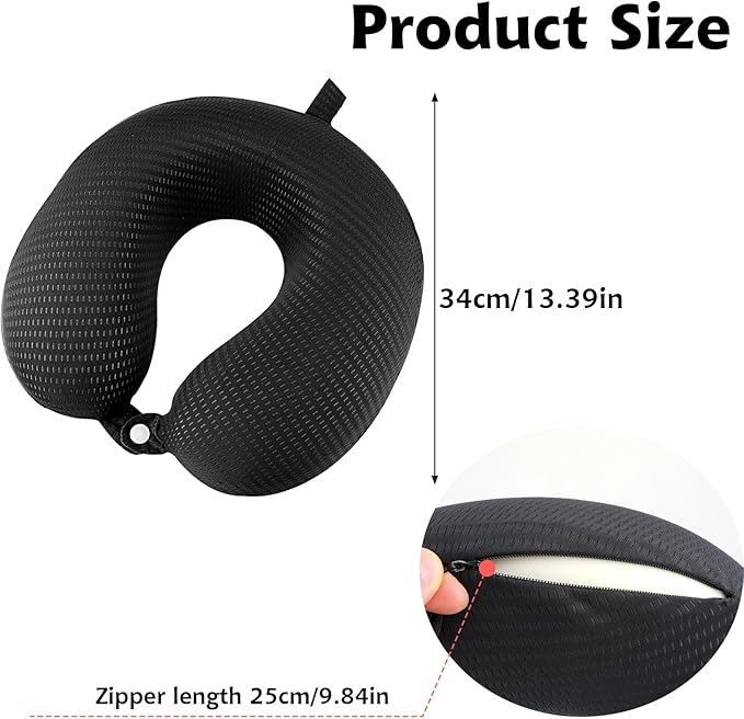 Neck Pillow Replacement Cover Travel U Neck Pillow Case Cover Travel Neck Pillow Cover Pillow, U Shaped Neck Pillow Washable Cover, Airplane Pillow Cover (Only Pillow Covers, no Filler)