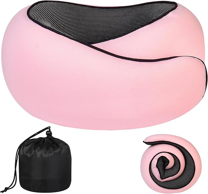 Travel Pillow Neck Pillow 2024, Memory Foam Neck Pillow Airplane, 360° Travel Neck Pillow Soft Neck Pillow for Traveling, Portable Travel Pillows for Airplanes Offices and Cars