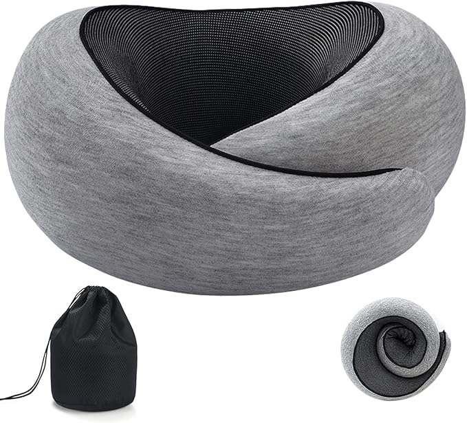 Travel Pillow, Neck Pillow, Stowable Pillow, Memory Foam Travel Pillow——Perfect Support for Your Neck and Head， Suitable for Airplanes,Trains,Offices and Cars