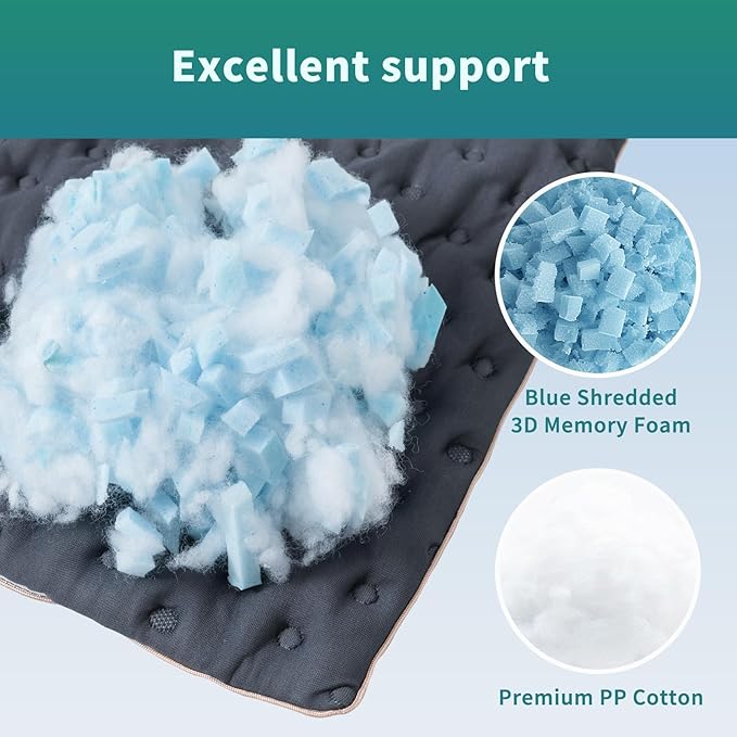 Pillow for Side and Back Sleepers Side Sleeper Pillow for Neck and Shoulder Pain Side Sleeper Bed Pillows Queen Size with Adjustable Shredded Memory Foam Filling