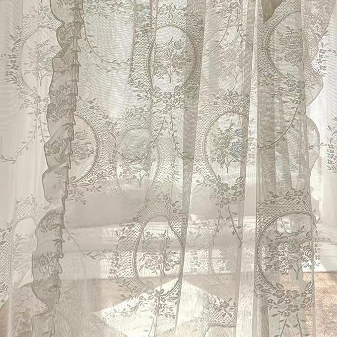 Elegant Lace Princess 4 Corner Post Mosquito Net Romantic for Girls Women Bed Curtain Canopy for Adult Wedding Bedroom Kids Rooms Decoration (Color-A, California King)