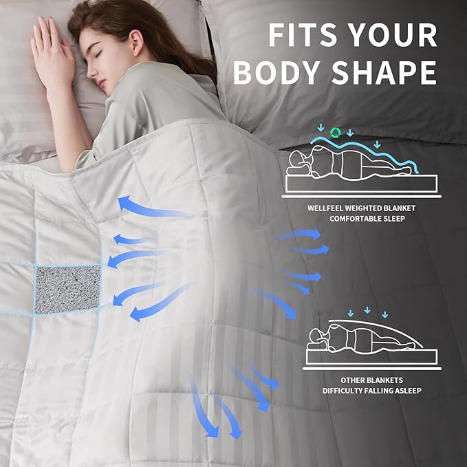 Weighted Blanket for Adult,25lbs Heavy Weighted Blanket 88"x104" Breathable Cooling Summer Blankets, Ultra Soft Cotton Comfort Throw Blanket with Glass Beads for All-Season (White)