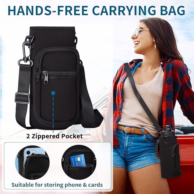 32oz/40oz/64oz Insulated Water Bottles - Vacuum Triple Walled Cold-48H Hot-24H, Water Bottle w/Straw & Chug Lid, Paracord Handle, Bottle Carrier, Stainless Steel Water Flask Mug for Sport Gym Yoga