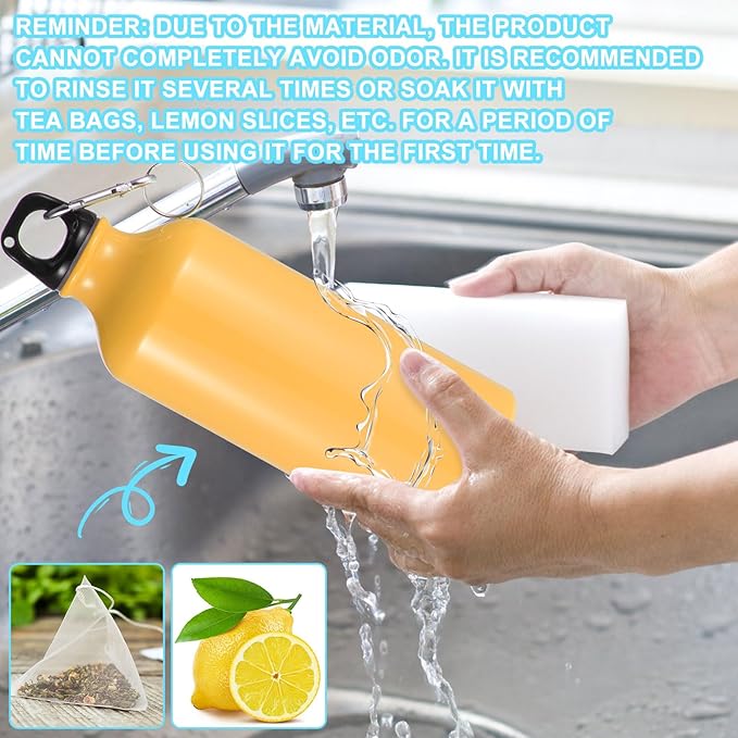 24 Pieces Aluminum Water Bottle 20 oz Lightweight Reusable Water Bottle Bulk Leak Proof Aluminum Water Bottles with Twist Cap and Buckle for Bike Travel Sports Camping (Pink, Blue, White, Yellow)