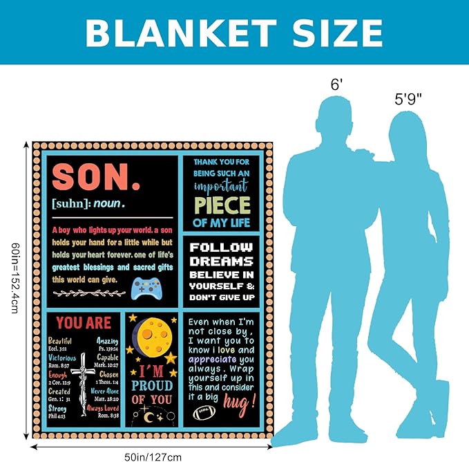 Gamer Gifts for Teenage Boys, 50x60 Inch Gamer Blanket Video Game Gifts Gaming Blanket for Son Cozy Throw Blanket Gamer Room Decor Gamer Gifts for Boys 8-12 Son Blanket from Dad Mom
