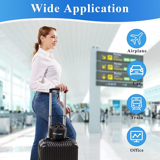 SAIREIDER Airplane Pillow 100% Memory Foam Neck Pillow for Airplanes Flight Rest Best Adjustable Travel Neck Support Pillows-Prevent The Heads from Falling Forward (Grey)