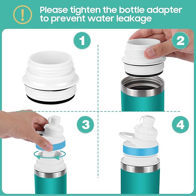 2PCS Bottle Adapter for Cirkul to YETI Rambler | BPA Free Plastic, Food Grade Silicone Fits for YETI Rambler Water Bottles(White)