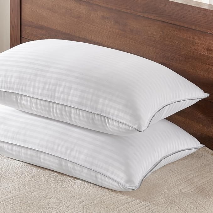 Basic Beyond Standard Pillows Set of 2 - Down Alternative Pillows for Sleeping, Soft 20 x 26 Inches Pillows Standard Size Set of 2 for Back, Stomach or Side Sleepers