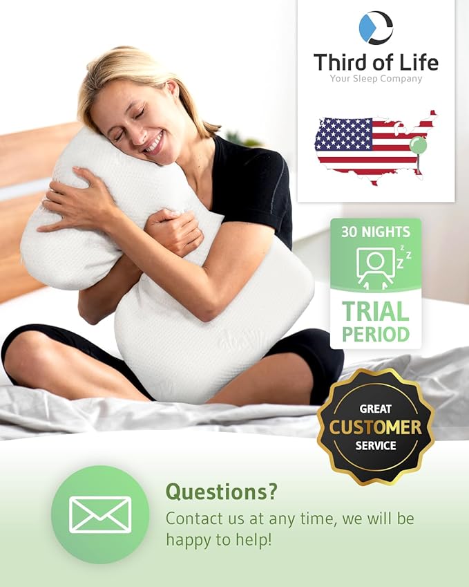 Cervical Pillow NuMOON Aloe Vera | Memory Foam with Bamboo Charcoal | Pillow for Pain Relief | Skin Care Pillowcase | Back and Side Sleepers Pillow | Cervical Pillow Against Shoulder & Neck Pain