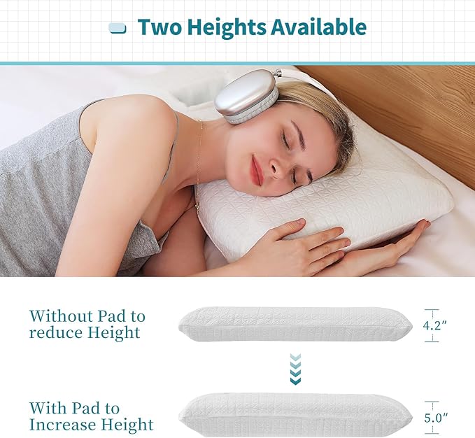 HAVARGO Ear Pillows with Holes for Ear Pain, Ear Piercing Pillow for Side Sleeping, Cooling Memory Foam Pillow for Pierced Ears Side Sleepers (SofterVersion)