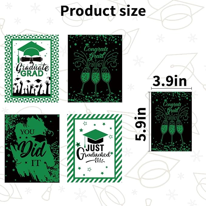 24Pcs Graduation Gift Wine Labels Congrats Grad Wine Bottle Stickers Graduation Party Waterproof Wine Bottle Decoration Cover for College Congrats Graduation Party Decorations, 4 Design