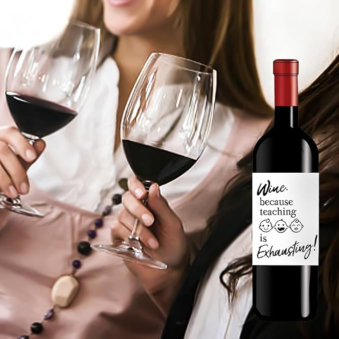 24 Pcs Teacher Thank You Gifts Wine Labels Teacher Appreciation Gifts Wine Bottle Stickers A Truly Great Teacher Wine Labels for Bottles Gifts for Women Men