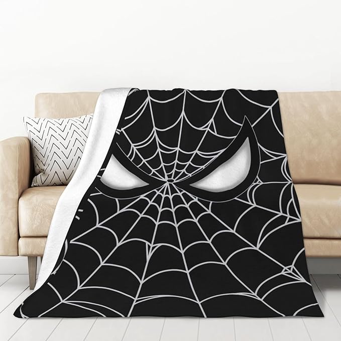 Anime Blanket, 50"" x 40"" Super Hero Throw Blanket, Super Fuzzy Comfy Plush Bedding, Blanket for Boys Girls, Birthday Gifts, Black