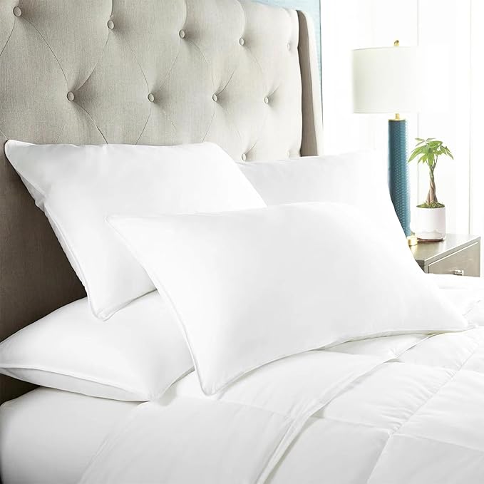 SILUI Pillows Queen Size Set of 4 Pack Soft Medium Support Hypoallergenic Plush Down Alternative Bed Pillow for Back, Stomach or Side Sleepers,20x30in