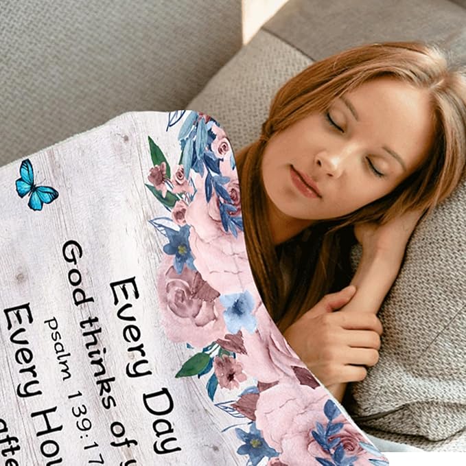 Christian Gifts for Women, Scripture Blanket, Spiritual Gifts for Women, Prayer Blanket, Bible Gifts for Women, Baptism Gifts, Catholic Gifts on Birthday Christmas 50X60 in