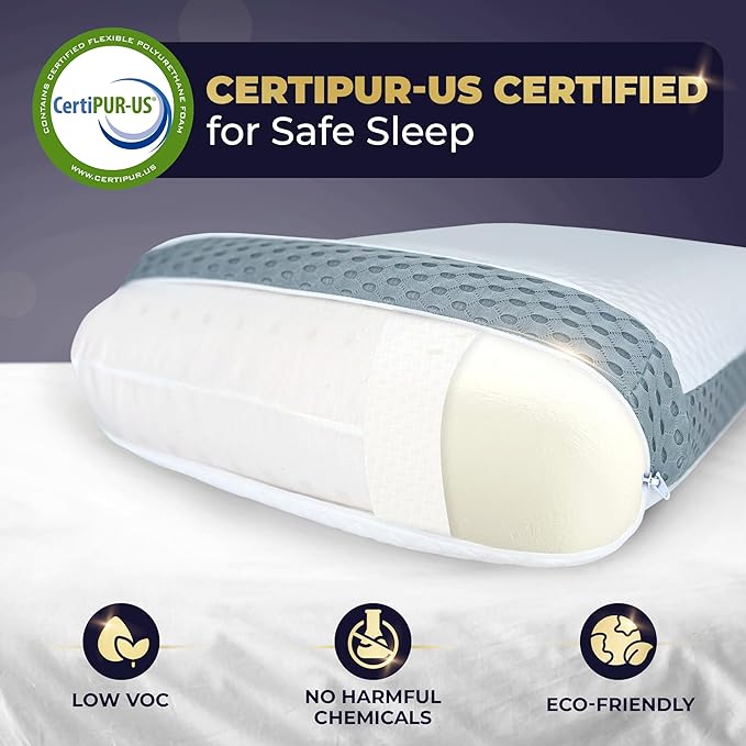 Royal Therapy Memory Foam Pillow, Queen Pillow Neck Pain Relief, Pillow for Neck and Shoulder Pain, Neck Pain Pillow, Side Sleeper Pillow, Cervical Neck Pillow, Neck Pillow Sleeping