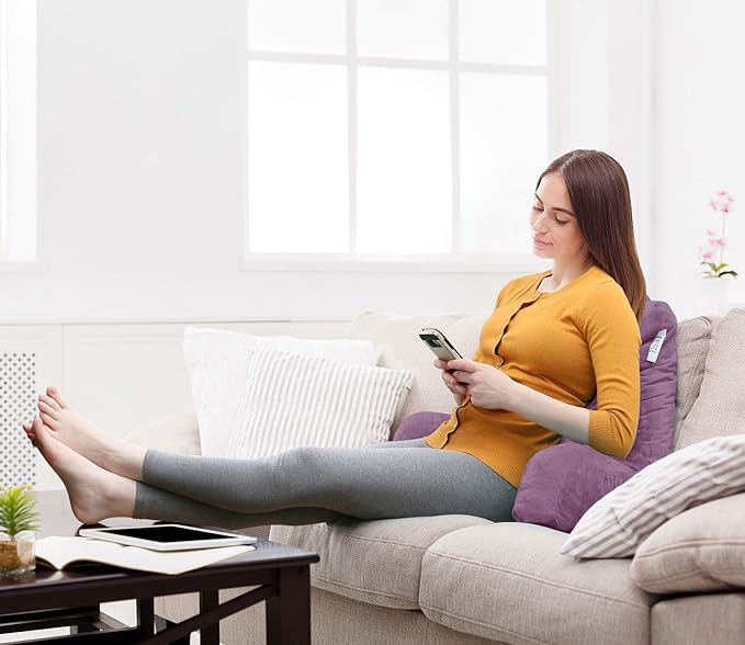 Nestl Reading Pillow for Kids, Small Bed Pillow, Back Pillow for Sitting in Bed, Memory Foam Chair Pillow, Reading & Bed Rest Pillows, Lavender Dream Back Pillow for Bed, Arm Pillow with Pockets