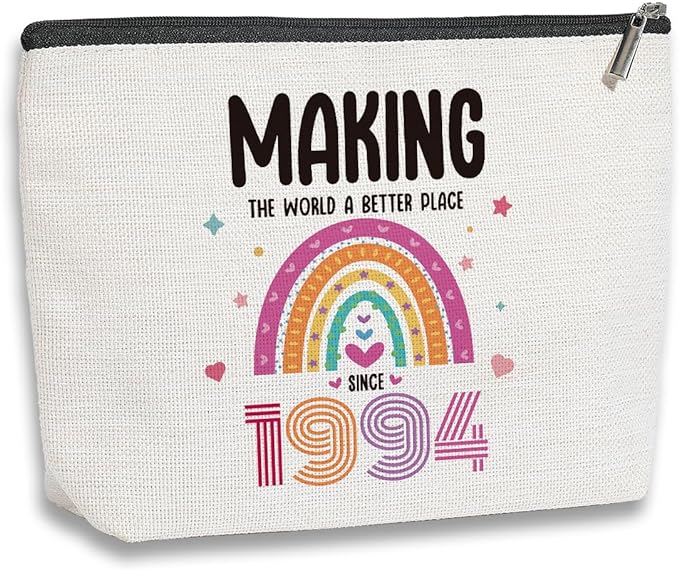 30th Birthday Gifts for Women, 30 Years Old Birthday Gifts Makeup Bag for Mom, Wife, Friend, Sister, Travel Toiletry Makeup Organizer Zipper Pouch - Making The World a Better Place Since 1994