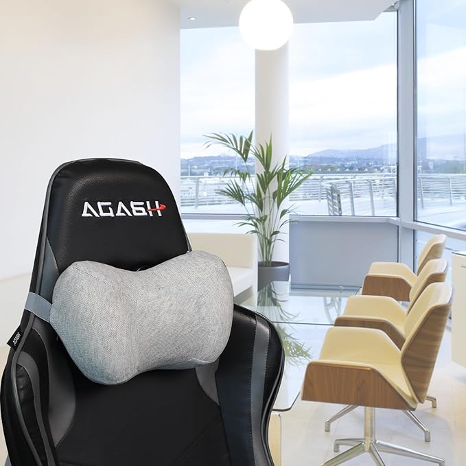 Car Neck Pillow, 2pcs Memory Foam Ergonomic Neck Pillow and Seat Headrest for Driving Fatigue Relief, Comfort and Support Your Neck