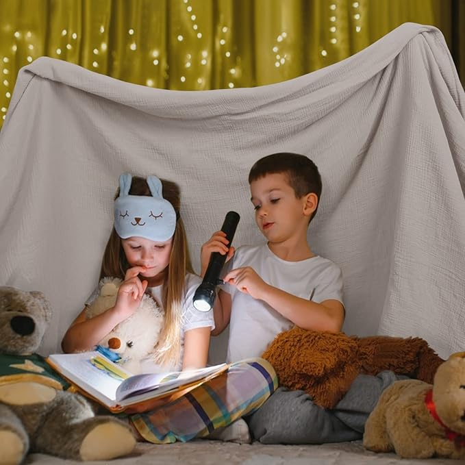 Lulu moon Muslin Blankets for Adults 55”x75” - Couch Throw Blanket for Boys - Light Weighted Muslin Quilt for Sofa and Bed (Ivory)