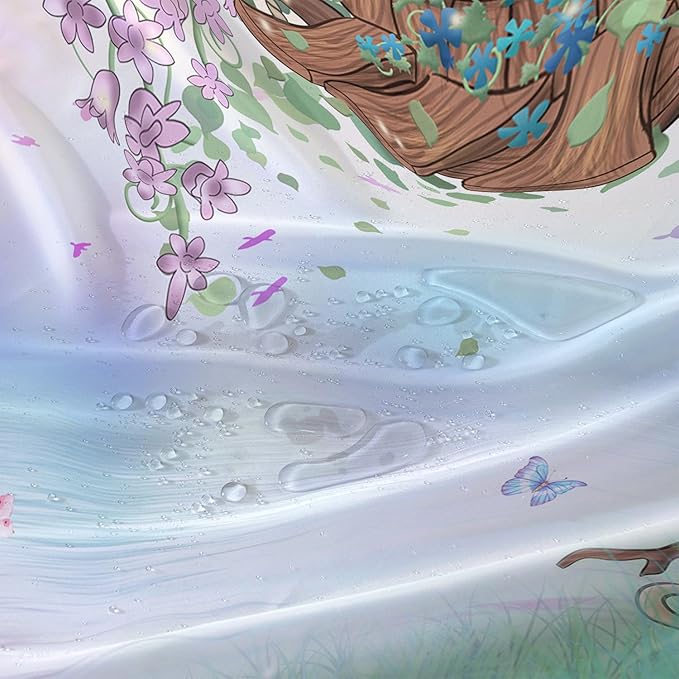 AILONEN Green Tree Leaves Shower Curtain,Botanical Floral Plants Vine Shower Curtain,Spring Floral Shower Curtain for Bathroom Decor Polyester Waterproof with Grommets and Hooks 72" W*84" H