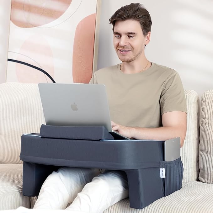 Reading Pillow for Gaming,Lap Desk Pillow for Laptop,Arm Rest Pillow for Reading, Working, Crocheting, Playing Steam Deck Switch or Sitting in Bed,Sofa