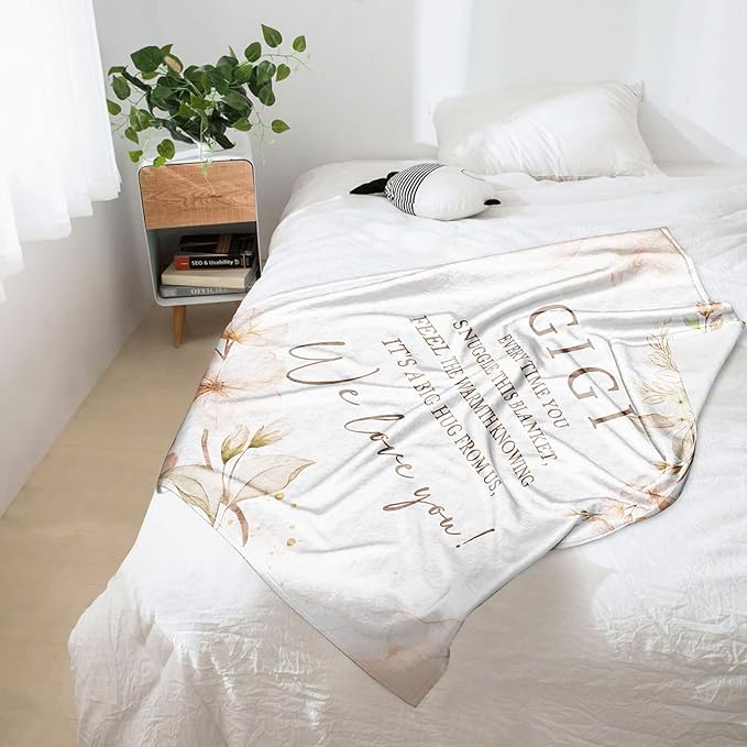 Gigi Gifts for Grandma, Gigi Gifts Throw Blanket 60" x 50", Gigi Gifts for Mothers Day, Gigi Birthday Gifts, Gifts for Gigi, Gigi Gifts from Grandchildren, Gigi Gift Ideas for Christmas
