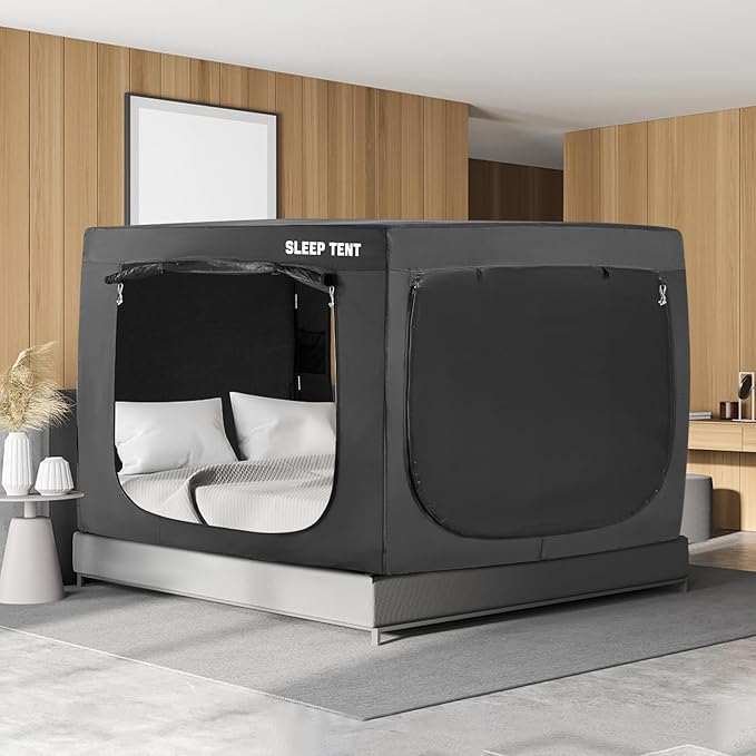 BORNA Bed Tent Bed Canopy King Size for Adult and Kids,Portable Sleeping Tents Dream Tents Indoor for Kids and Adult, Breathable Privacy Space on Bed with Three Doors (Mattress Not Included)