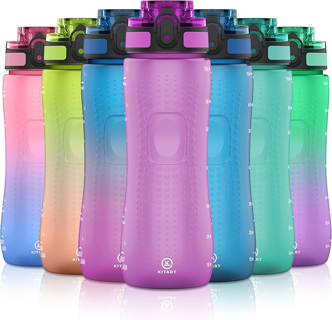 25oz Kids Sports Water Bottles for School with Spout Lid (Purple)