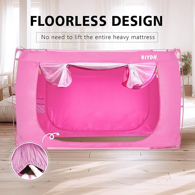 Bed Tent Bed Canopy King Size Tents for Adult and Kids- Portable Dream Tent Indoor Sleeping Tents 70% Blackout with 3 Doors Breathable Big Space Tents