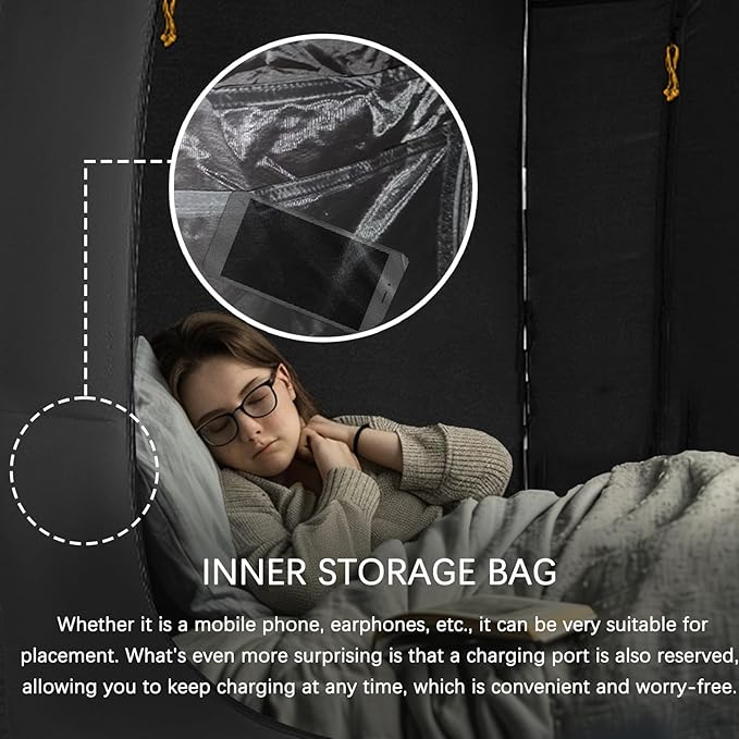 Bed Tent Full Size, Bed Canopy Tents, Portable Sleeping Tents, Dream Tents for Adult and Kids, Breathable 70% Blackout Privacy Space, Canopy Tent for Bed with Three Doors (Mattress Not Included)