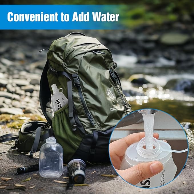 250ML Soft Flask, Running Water Bottle Foldable TPU Hydration Flask for Running Hydration Pack Cycling Hiking Marathon, Clear Pack of 2