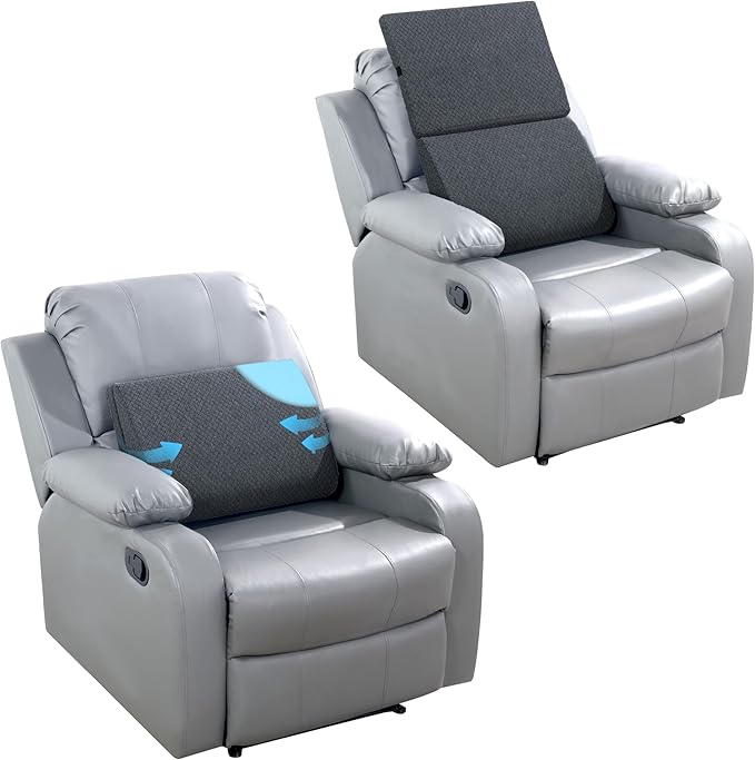 HOMBYS Adjustable Lumbar Support Pillow for Recliner,Multifunctional Memory Foam Back Support Pillow for Recliner,Big Chair Back Support,Back Support Cushion for Office Chair/Car,20"x13.8"x5"