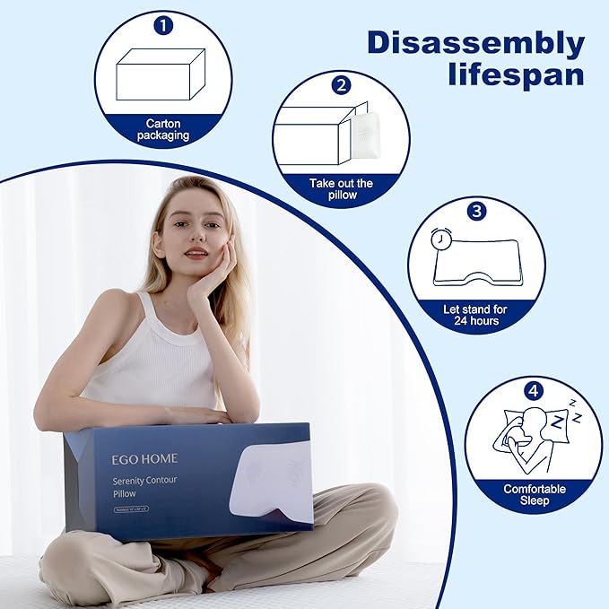 Cervical Neck Pillow, Side Sleeper Pillow for Sleeping, Aloe Vera Infused Memory Foam Pillow for Neck Pain Relief, Ergonomic Neck Support Pillow for Side Back Stomach Sleepers, 30x16 Inches