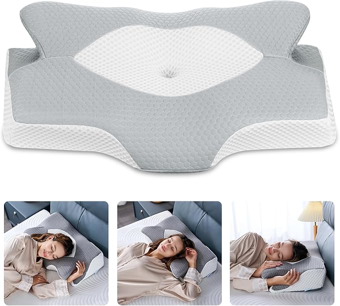 Cervical Memory Foam Contour Pillows Grey