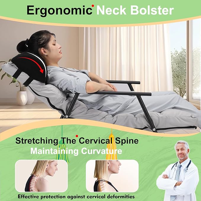 Recliner Foot Pillow High Resilience Foam - Leg Pillow for Sleeping Soft and Supportive Half Moon Bolster Pillow Recliner Pillows for Headrest Back Lumbar Support (Black)