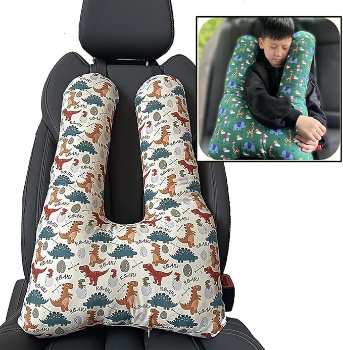 Car Travel Pillow for Kids Adults Soft Neck Pillow Head and Body Support Pillow Breathable Seat Pillow Car Aircraft Travel Pillow Neck Support Pillow Cushion for Long Journey Travel Accessories
