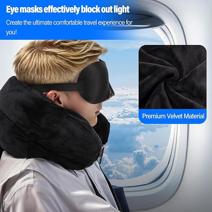 Travel Pillow You Stuff with Clothes, Stuffable Travel Pillow Transforms Into Extra Luggage Without Excess Fees, Stuffable Neck Pillow Fits 3+ Days of Travel Essentials Black