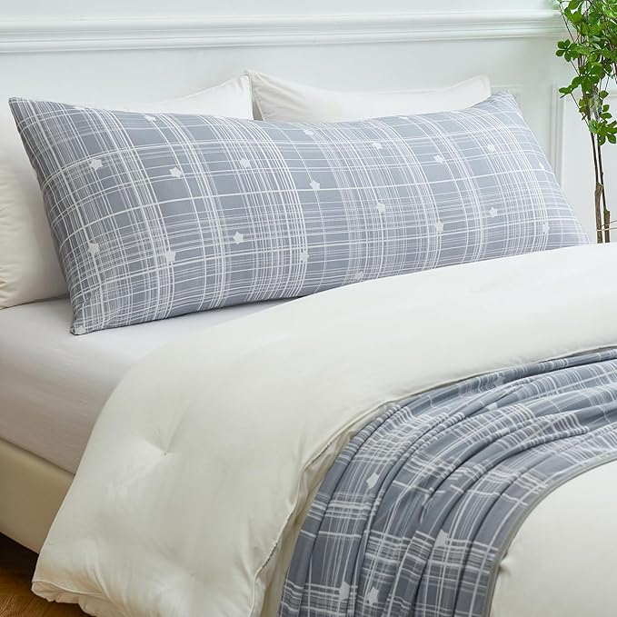 Cooling Body Pillow Case for Hot Sleepers - Floral Body Pillow Cover Cooling Double Side Arc-Chill Q-Max>0.5 Cooling Fiber - Breathable Cooling Body Pillow Cover with Zipper (20" x 54")