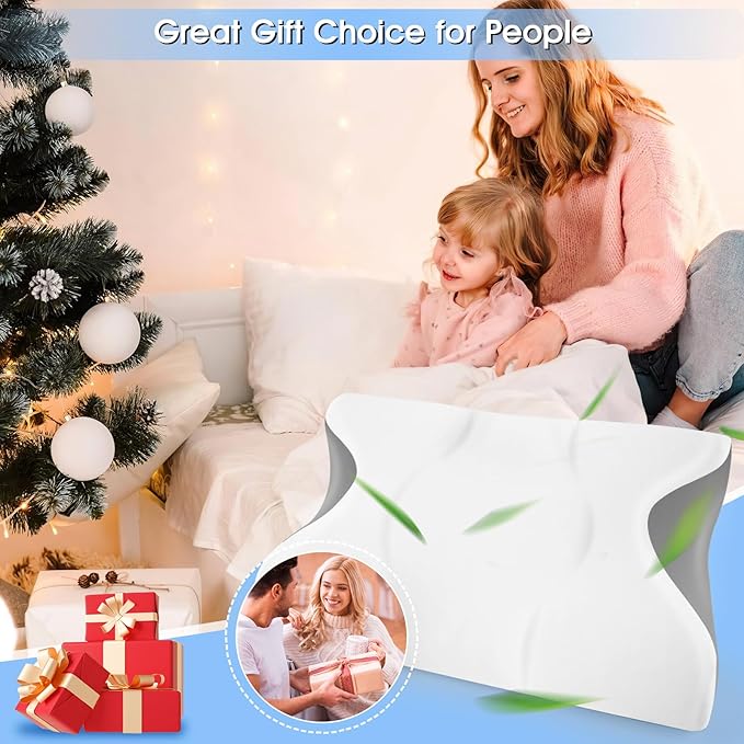 Cervical Neck Pillow for Pain Relief: Ergonomic Orthopedic Contour Pillow - Memory Foam Pillows (Rectangular)