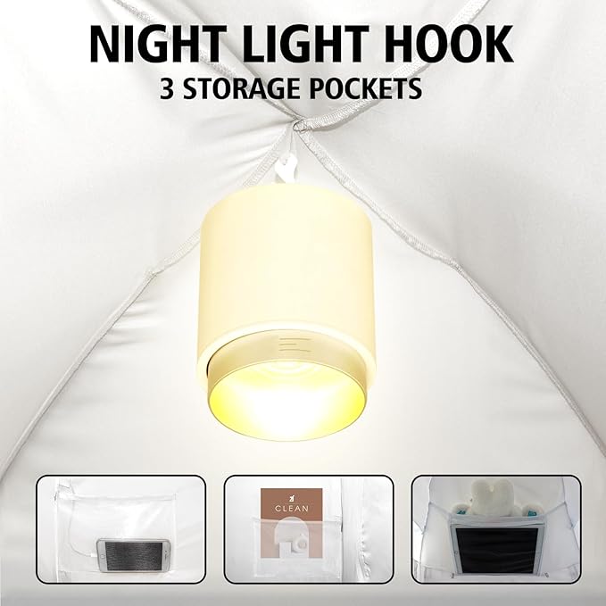 Bed Tent Bed Canopy Full Size for Adult and Kids - Portable Sleeping Tents Indoor Dream Tents 70% Blackout with String Light 3 Doors Breathable Privacy Space Tents